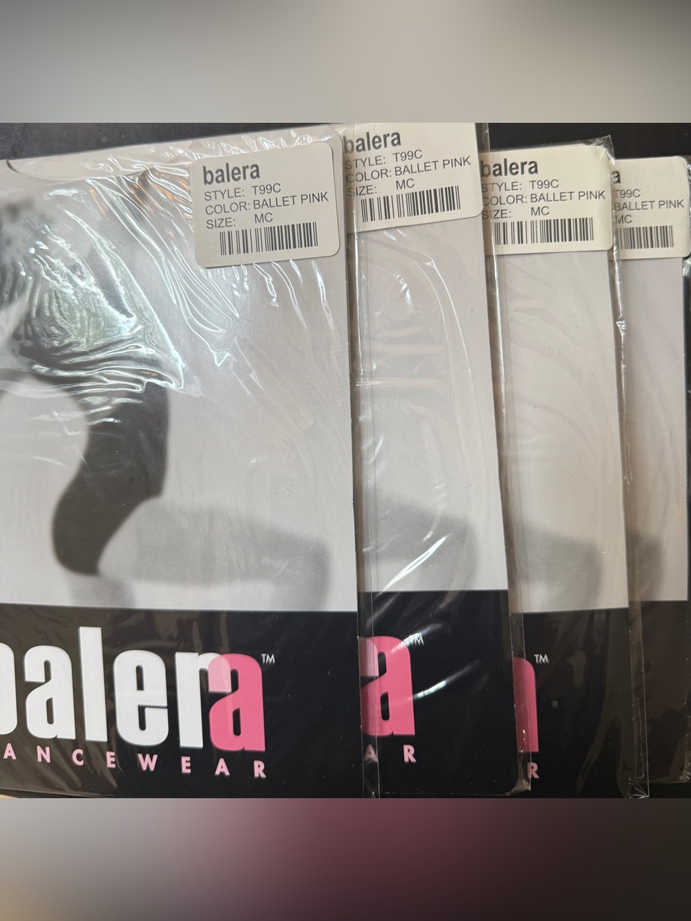 4 Pair Balera Ballet Pink Footed Tights -MC